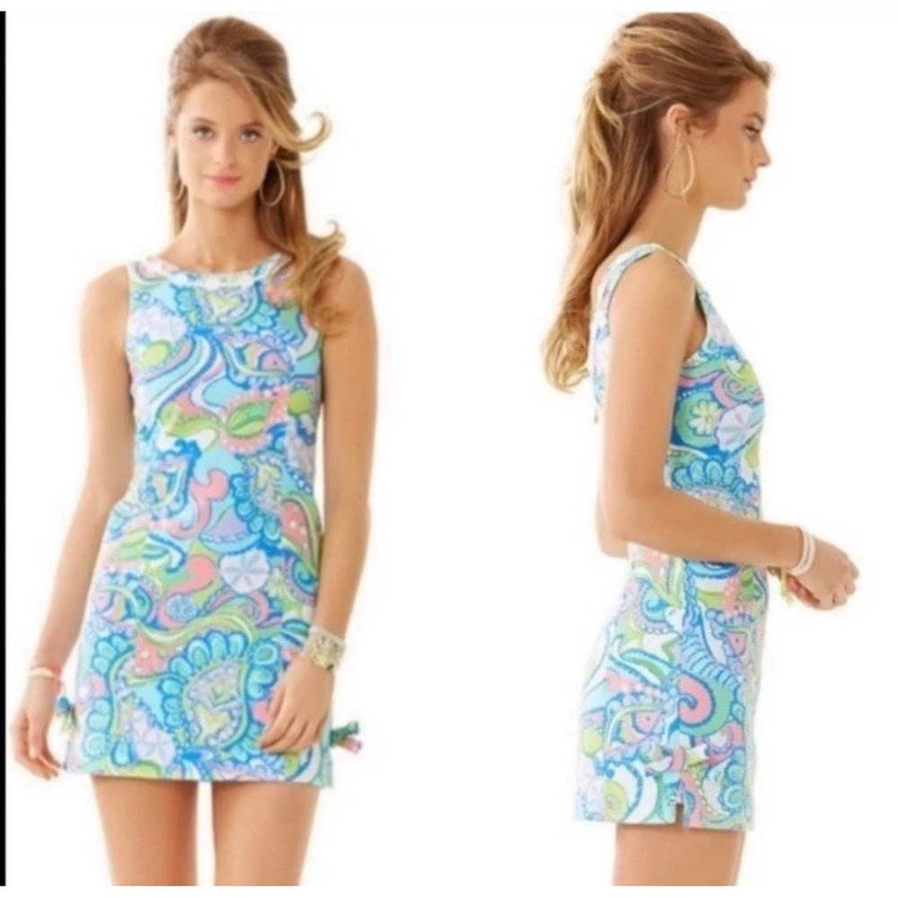 Lilly Pulitzer Delia Conch Republic Shift Dress Size 00 Preppy Resortwear Cruise